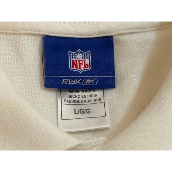 REEBOK NFL Short Sleeve Button Down Arizona Cardinals Polo Shirt White Large - Picture 4 of 5